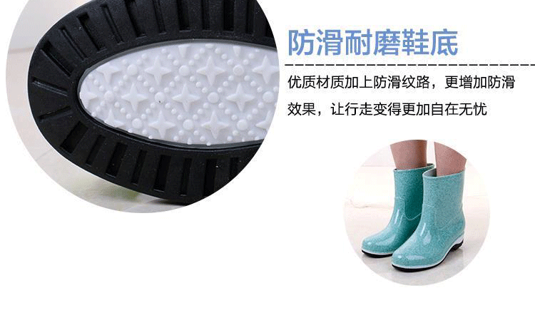 Giày đi mưa nữ ống ngắn dành cho người lớn đi mưa Giày ngắn mùa hè không thấm nước giày nữ trượt trong ống cao su giày nhà bếp làm việc quá mức giày chạy bộ chống nước