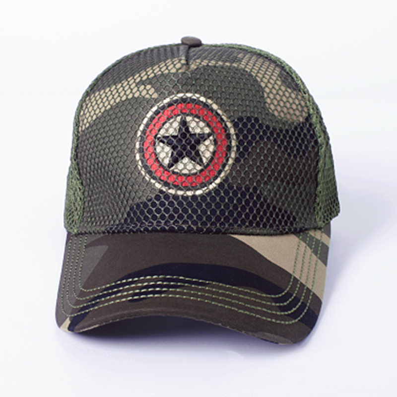 Sun visor female camouflage baseball cap Outdoor men's cap Military cap Sun visor military training sports cap Net red tide