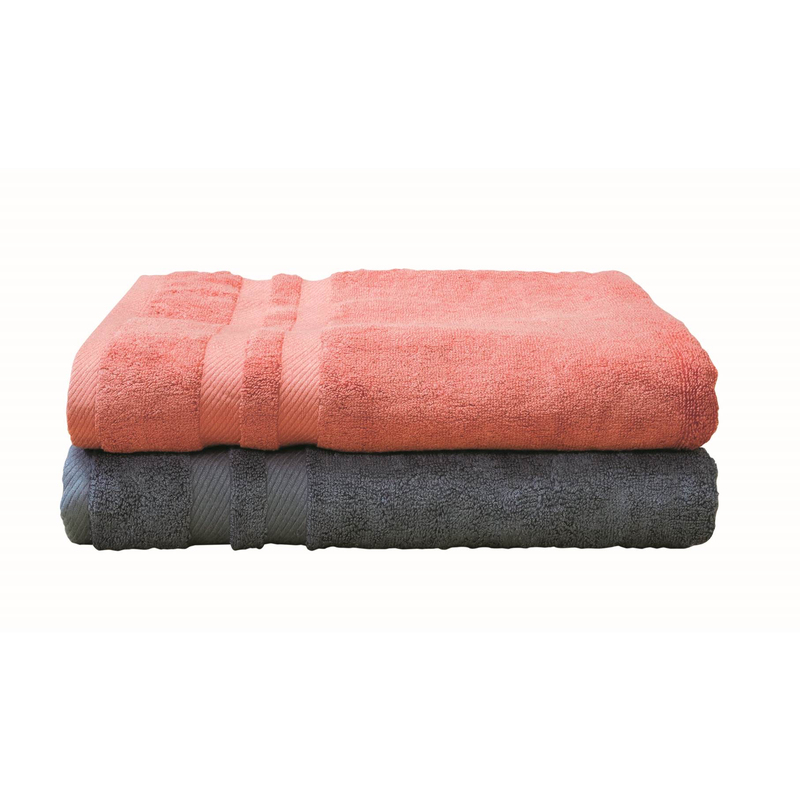 Cosway Bamboo Fiber Bath Towel Large Bath Towel Pure Cotton Brick Orange Blue (69 X 137cm)