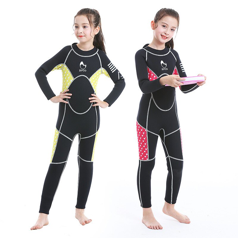 ZCCO children's diving suit one-piece warm swimsuit 3MM boys and girls snorkeling surfing sunscreen jellyfish suit diving