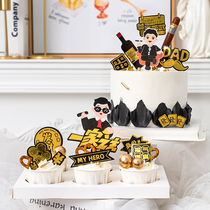 Fathers Day cupcake decoration dpa qi Weiwu You have worked hard for the insertion of the briefcase briefcase owner Papa Cigar Plugin