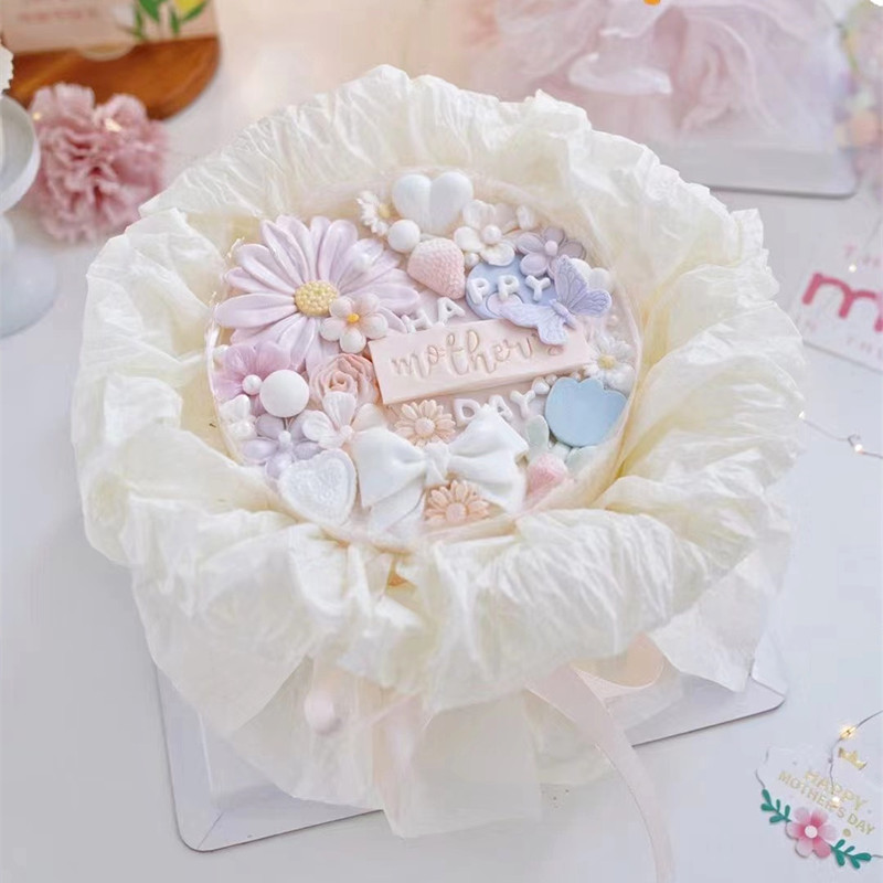 Mother's Day Network Red Diy Turned Sugar Chocolate Mold Cake Decoration Pendulum Flowers Butterfly Knot Silicone Molds