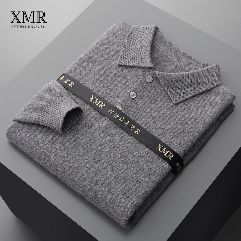 Senior Business Cashmere Sweatshirt Male Turtlenecks Sweater Sweater Sweatshirt Autumn Winter Polo Collar Knitwear Casual Inner Lap