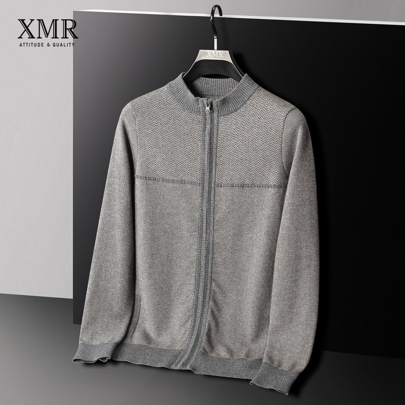 Round neckline Necklace Cardiovert Cashmere Sweatshirt Jacket Male Autumn Winter Warm Suede Austere Sweater Sweater Hooded Sweater Jacket