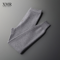 Cashmere pants men 2021 Winter thick high waist wool pants plus fat increase north cold cashmere warm pants