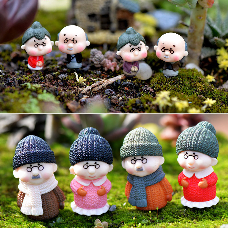 Old grandpa Grandma creative Catong Man doll Multi-meat plant moss micro-landscape Ecobottle DIY small pendulum
