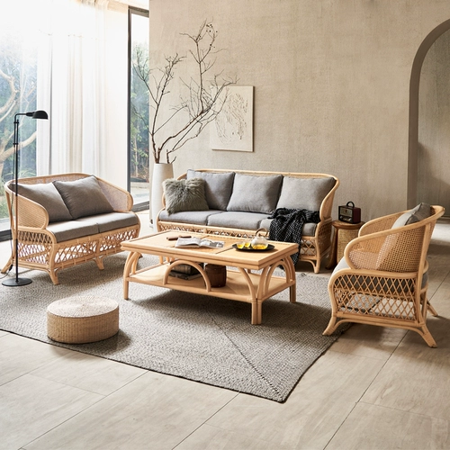Ротан -диван Home использует юго -восточную азиатскую гостиную в гостиной