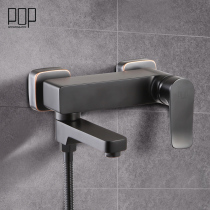 POP bathroom hot and cold bathtub faucet shower set toilet black shower mixing valve triple faucet