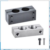 Optical axis linear double hole parallel cross bracket clamp block pillar iron pass steel pipe connector head holder