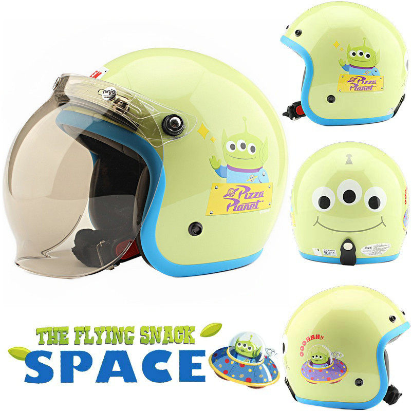 Taiwan EVO hardcover three-eyed strange turquoise Harley electric motorcycle helmet men and women helmets to keep warm in winter