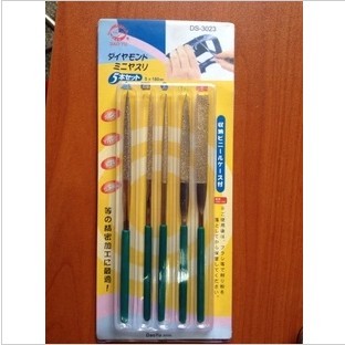 (Shanghai Gong) Fuyuan steel file-plated titanium alloy rigid file plastic bubble Shell Card 5 sets of diamond files