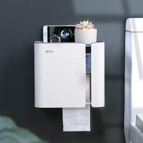 Toilet tissue box non-perforated wall Wall waterproof roll paper paper paper toilet paper European creative multifunctional shelf