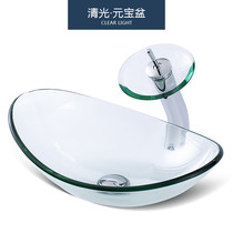 Toilet European-style tempered glass basin modern simple wash basin home transparent light art Basin Creative