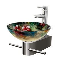 Simple wall-mounted basin bracket small-sized wash basin bracket stainless steel hanger glass basin bracket