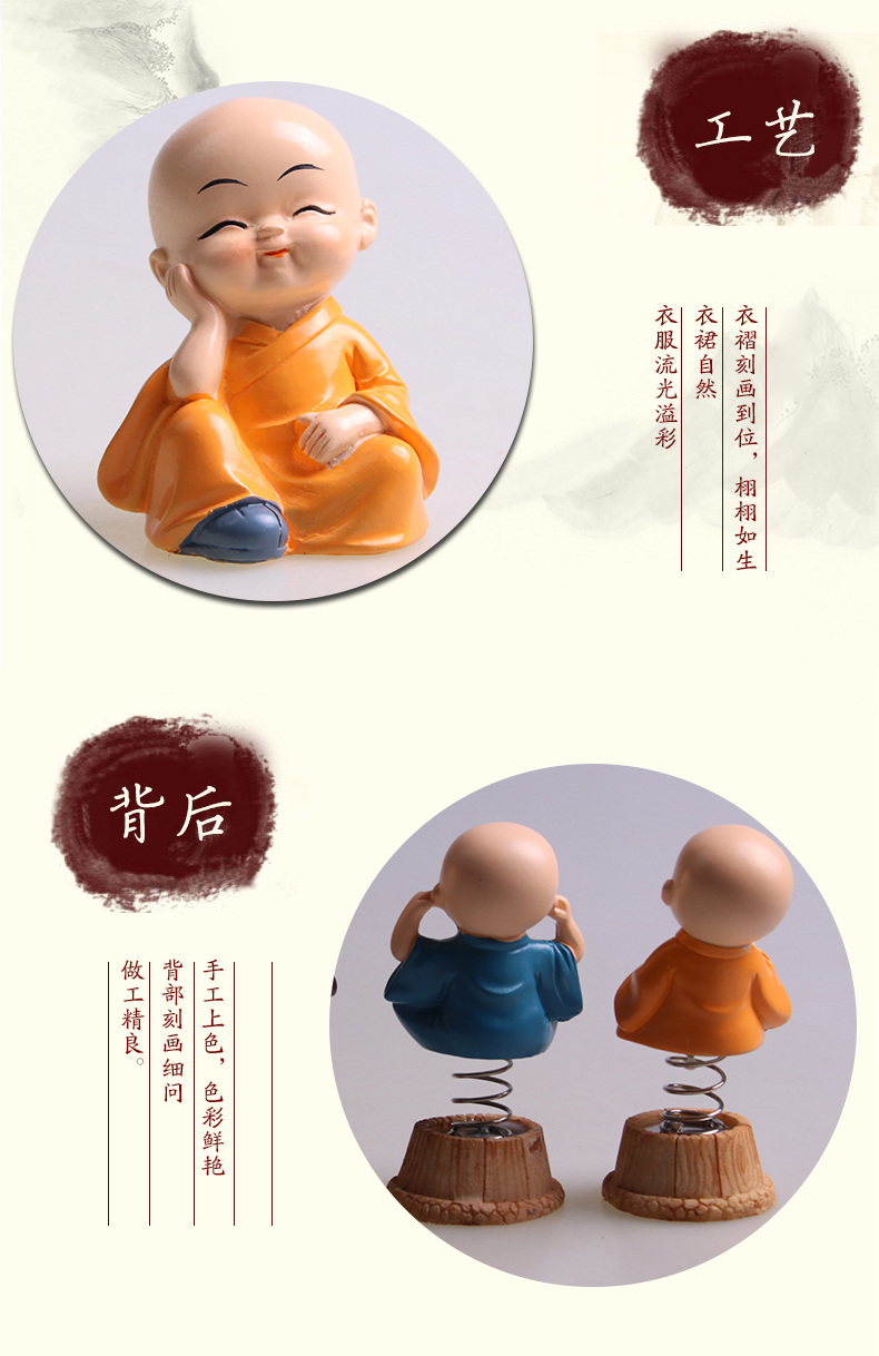 Sáng tạo trang trí xe hơi lắc đầu dễ thương nhà sư nhỏ trang trí xe an ninh phụ kiện xe hơi trang trí xe hơi phụ kiện trang trí xe ô to