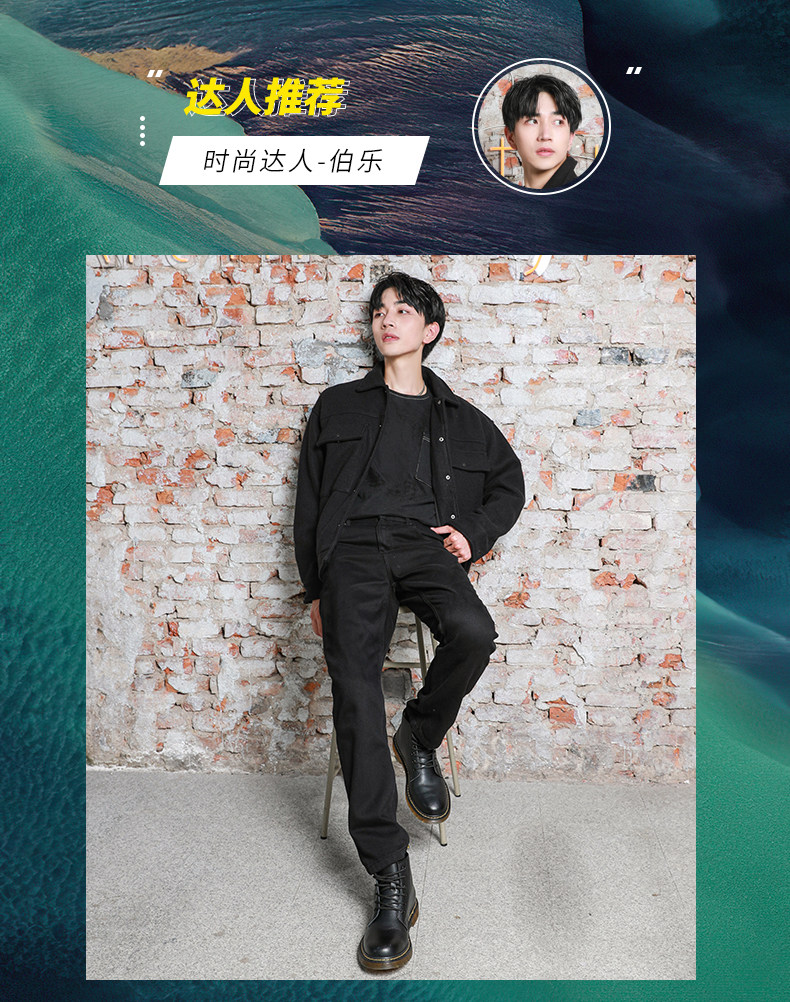 红蜻蜓 潮流英伦风中邦真皮马丁靴 单皮加绒可选 图2