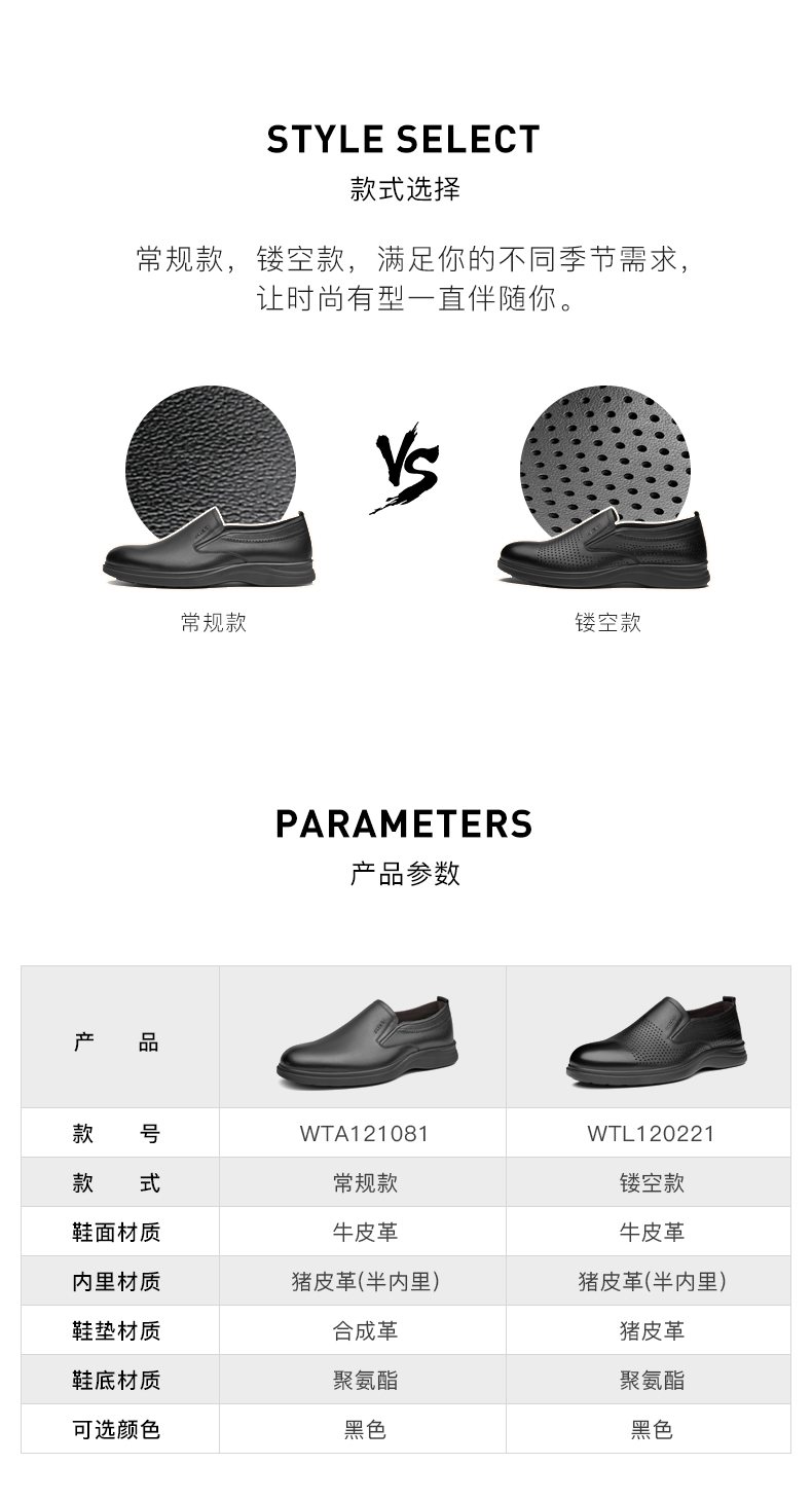 红蜻蜓 男士舒适休闲皮鞋 图6