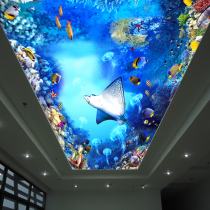 Underwater world HD UV soft film ceiling Home improvement ceiling background wall Corridor aisle Mobile phone advertising light box