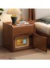Solid Wood Bedside Table Safe Integrated Home Bedroom Simple Bedside Cabinet Multi-Functional Safe with Fingerprint Password