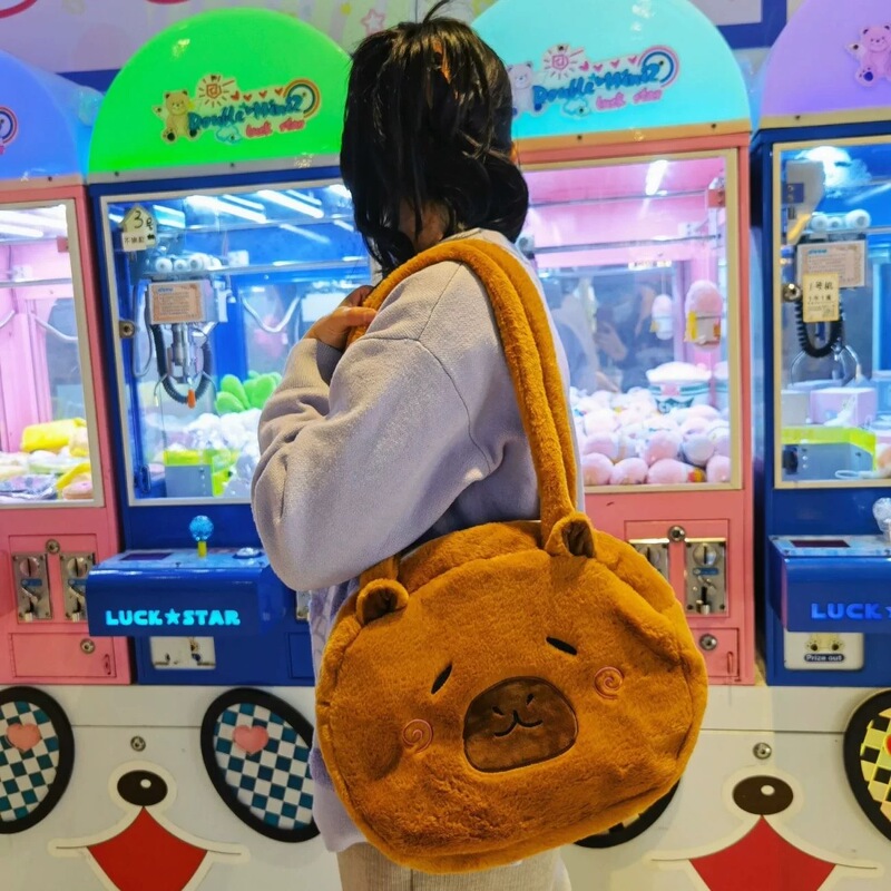 Japanese-Style Cute Lolita Shoulder Bag Cartoon Little Devil Plush Versatile Student Tutoring Large-Capacity Tote Bag