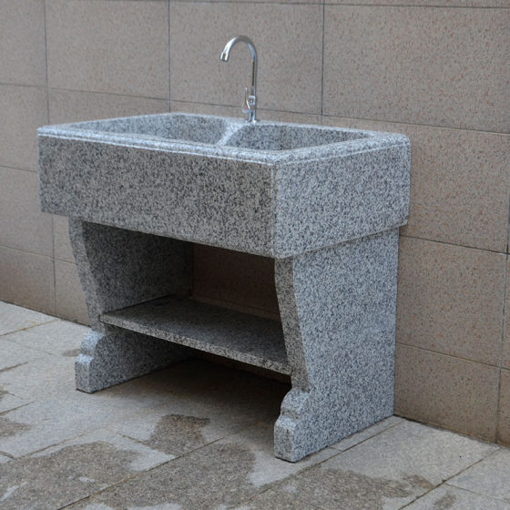 花岗岩整体石头石材洗衣台阳台家用洗衣池大理石带搓衣板水槽盆