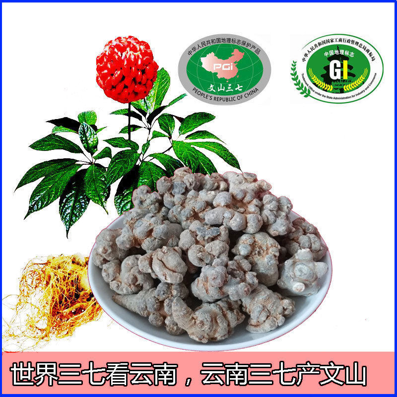Yunnan Tianqi washed feet dry Wenshan Sanqi head no cut mouth Spring Sanqi authentic Yunnan Wenshan Sanqi powder
