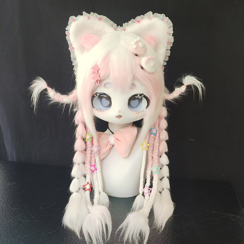 兽头现货kig系兽装白粉色可爱儿童成人套装漫展面具原创furry定制有哪些亮点?-furry福瑞兽装-淘宝好物网
