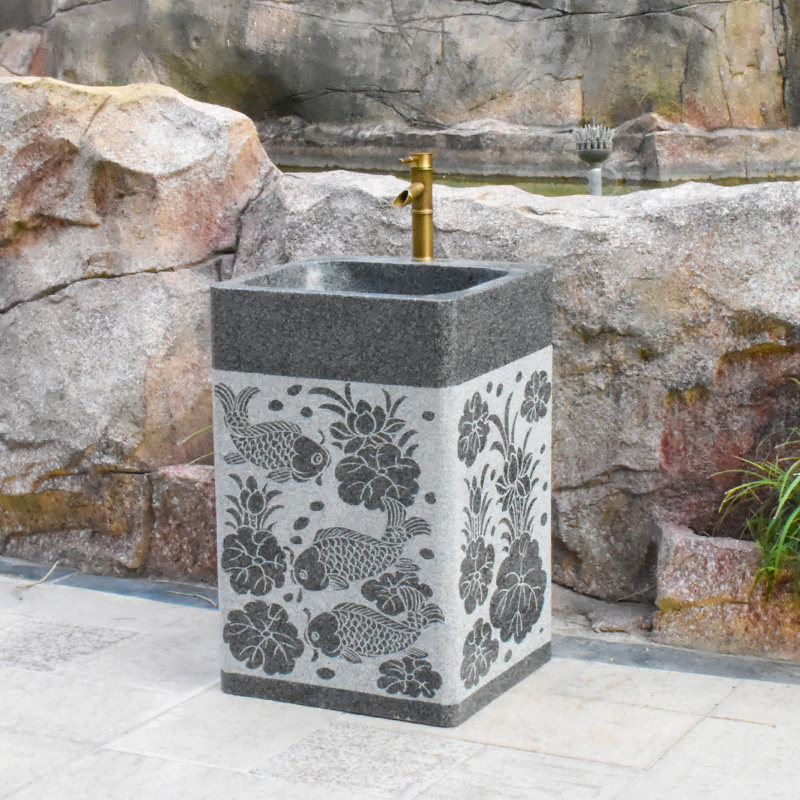 Stone Engraving Wash Basin Integrated Sink Garden Garden Hand Wash Pool Floor Patio Pool Terrace Basin