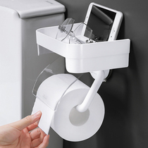 Tissue holder Toilet tissue box Punch-free wall-mounted toilet paper holder Suction cup toilet roll paper holder Paper tube waterproof