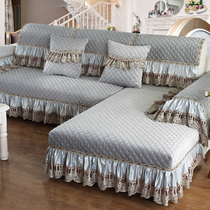 Sofa cushion winter European-style fabric non-slip cushion living room plush sofa cover all-inclusive universal cover full cover custom-made