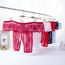 Crotchless panties large size fat mm passion lace woman thong 200 pounds sexy seduction flirting hot on bed