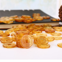 Transparent Crystal Glass Bronze Money Yellow Crystal Bronze Money Trick Home Swing childrens game toy copper plate coins