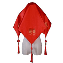 Wedding Celebration Bridal Red Hood Chinese Wedding Show and Red Gai Head Grand Helipstick High-end Embroidered Hooded Yarn Baggage Leather