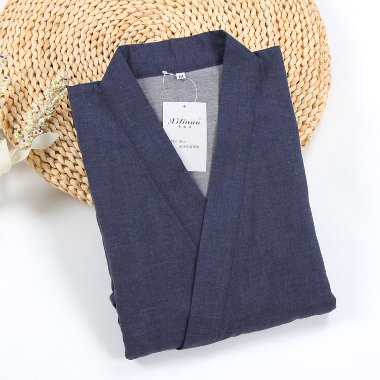 Người đàn ông Nhật Bản kimono đồ ngủ bông đôi gạc Nhật Bản phù hợp với dịch vụ nhà mùa hè và mùa thu thoải mái dày mô hình lỏng lẻo quan lót nam