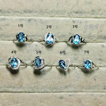 Natural Swiss blue flawless Topaz ring ring 925 silver jewelry each with only one clearance specials
