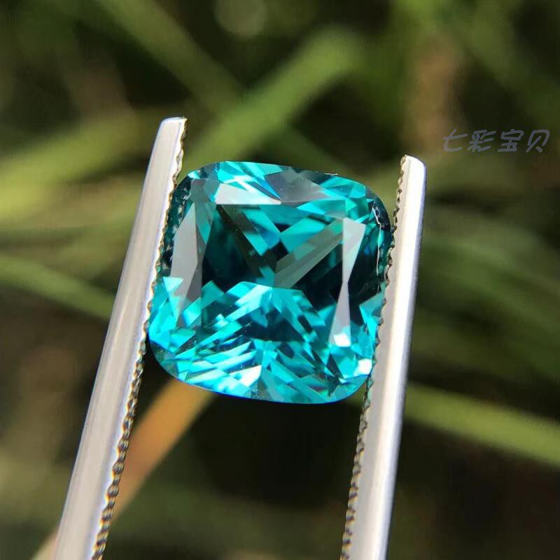 Saint Mary Color Synthetic Sapphire Withdrawal Face Nude Stone Ultra Fine Cut enough to be shiny and custom inlaid ring pendant