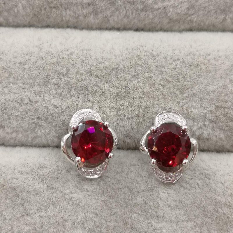18K gold garnet ear nail CP130191 colorful baby color
