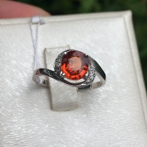 18K gold inlaid spessartite garnet Fanta stone ring with exquisite workmanship high cost performance and novel style