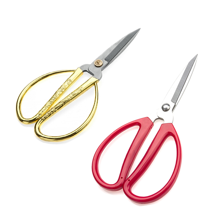 Golden Scissors Red Sheen Furniture Household Goods Wedding Celebration Large Dragon Crested Stainless Steel Scissors Sewing Metal Cut