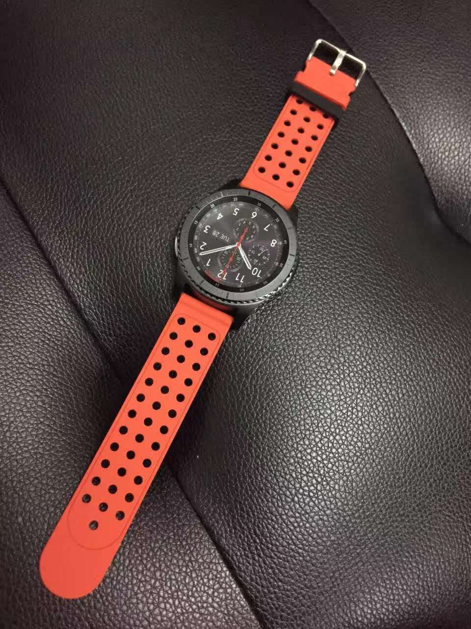 72H出貨 佳明 Vivoactive 4 手錶帶 雙色矽膠 替換錶帶軟 22mm 智能手錶帶 撞色硅膠 透氣防水 運動型手錶帶
