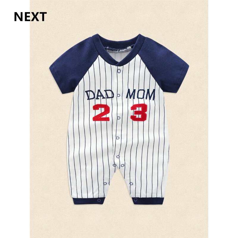 Next Baby Short Sleeve Clothes Summer Baseball Clothes for Baby Boys Clothes Pure Cotton Clothes Closed