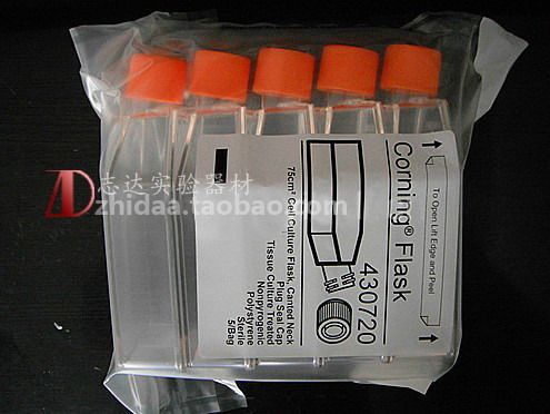【志达实验】 Corning/康宁 75cm矩形斜颈密闭盖细胞培养瓶430720