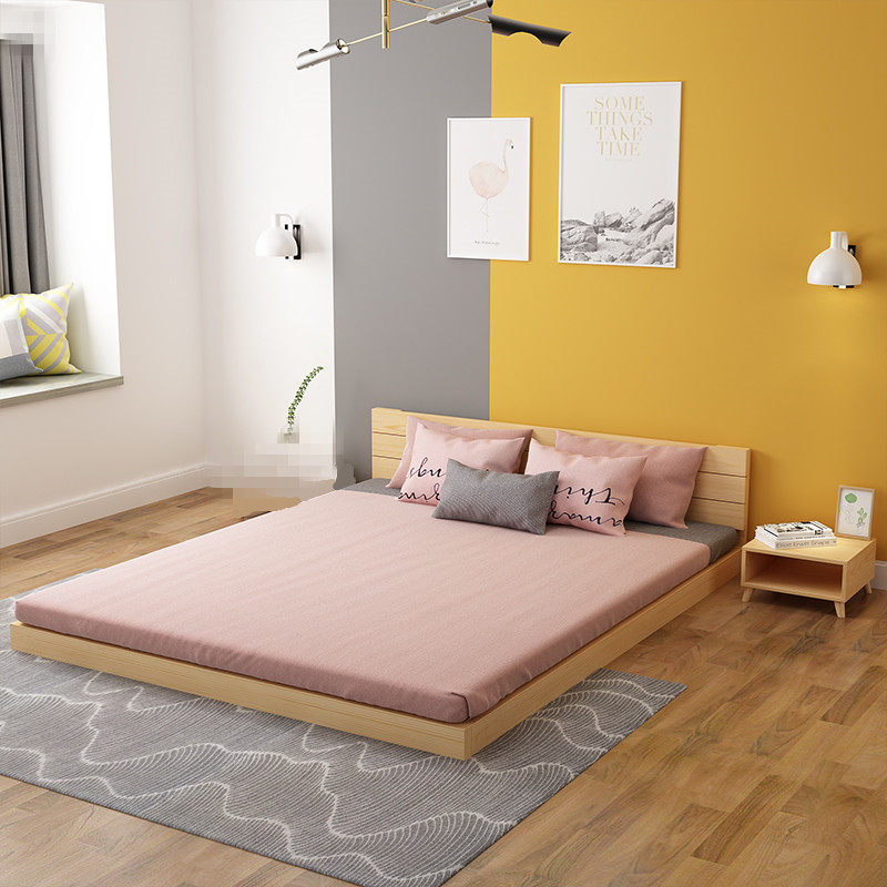 排骨架床架1.5米1.8m双人床落地台床日式无床头矮床