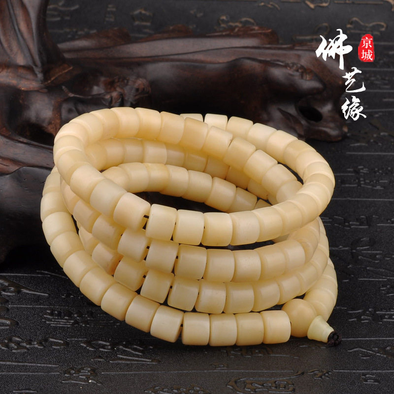 Natural Deer Bone Buddha Pearl 108 Concealed Primary Color Barrel Beads bead Beads Hand Strings Hand-made Diy Necklace Loose Beads