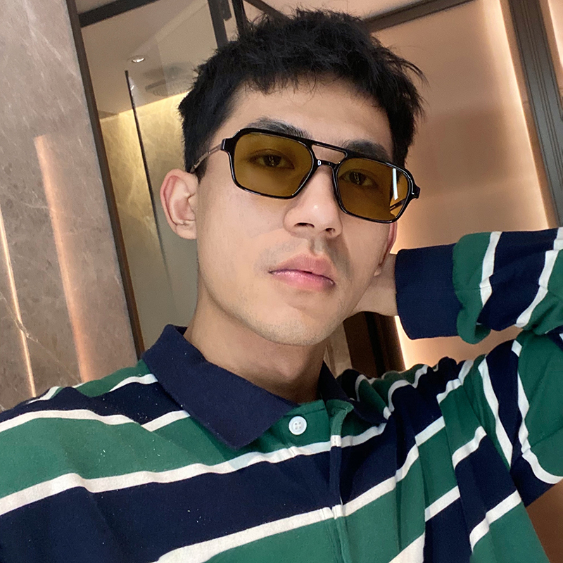 Pilot style sunglasses men's double beam new driving anti-UV with myopia degree sunglasses women's tide