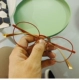Kính gọng tròn gọng kính nữ phiên bản Hàn Quốc của retro đỏ nhỏ khung cận thị với độ vàng dây kính gọng kính nữ sinh viên - Kính khung