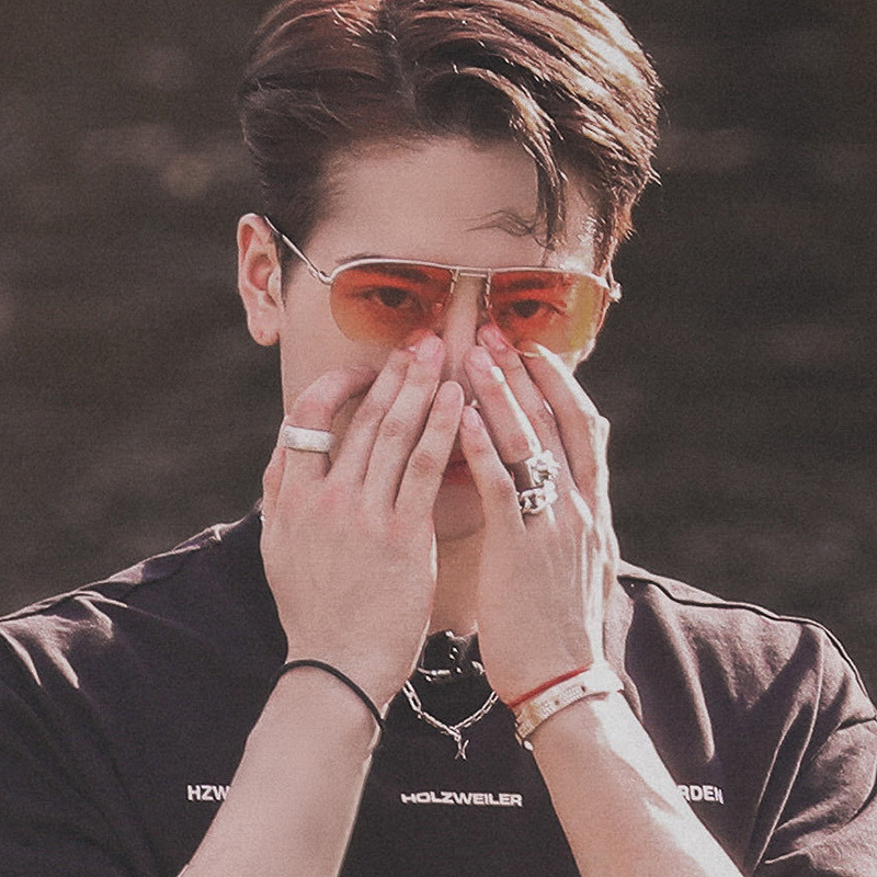 Wang Jiar Tongan glasses yellow sun glasses Han version Men's anti-UV fashion sunglasses male and female tide fit myopia