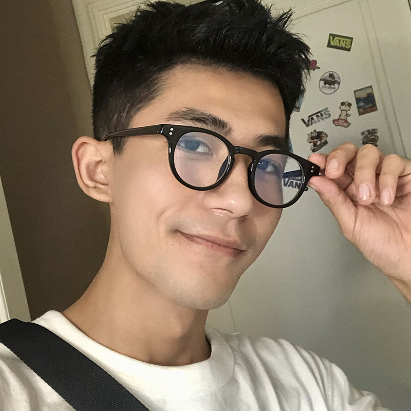 ins Net red black frame anti-blue men's glasses Korean version of plain myopia has degree flat light glasses frame female tide