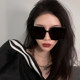 European and American fashion oversized frame sunglasses for women, elegant street photography, polarized anti-UV sunglasses for women with trendy big faces and slimming