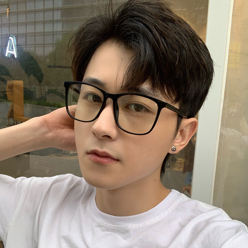 tr90 ultra-light black frame glasses men's gaming anti-blue light radiation with myopia glasses frame female tide round face